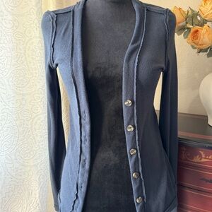 We The Free Midnight Blue Button-Up Cardigan